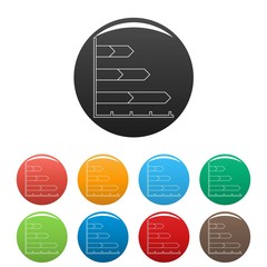 Poster - best graph icons color set isolated on white background for any web design