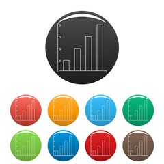 Poster - finance chart icons color set isolated on white background for any web design