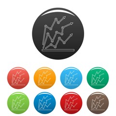 Poster - chart icons color set isolated on white background for any web design