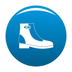 Poster - Woman boots icon vector blue circle isolated on white background 