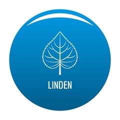 Poster - Linden leaf icon vector blue circle isolated on white background 