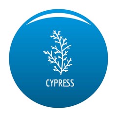 Poster - Cypress leaf icon vector blue circle isolated on white background 