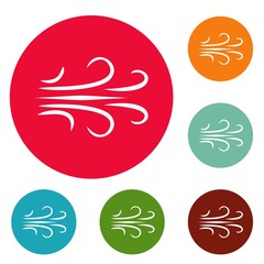 Poster - Wind icons circle set vector isolated on white background