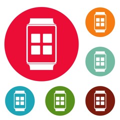 Poster - Smart watches icons circle set vector isolated on white background