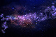 © tomertu - Galaxy and nebula . Starry outer space background texture