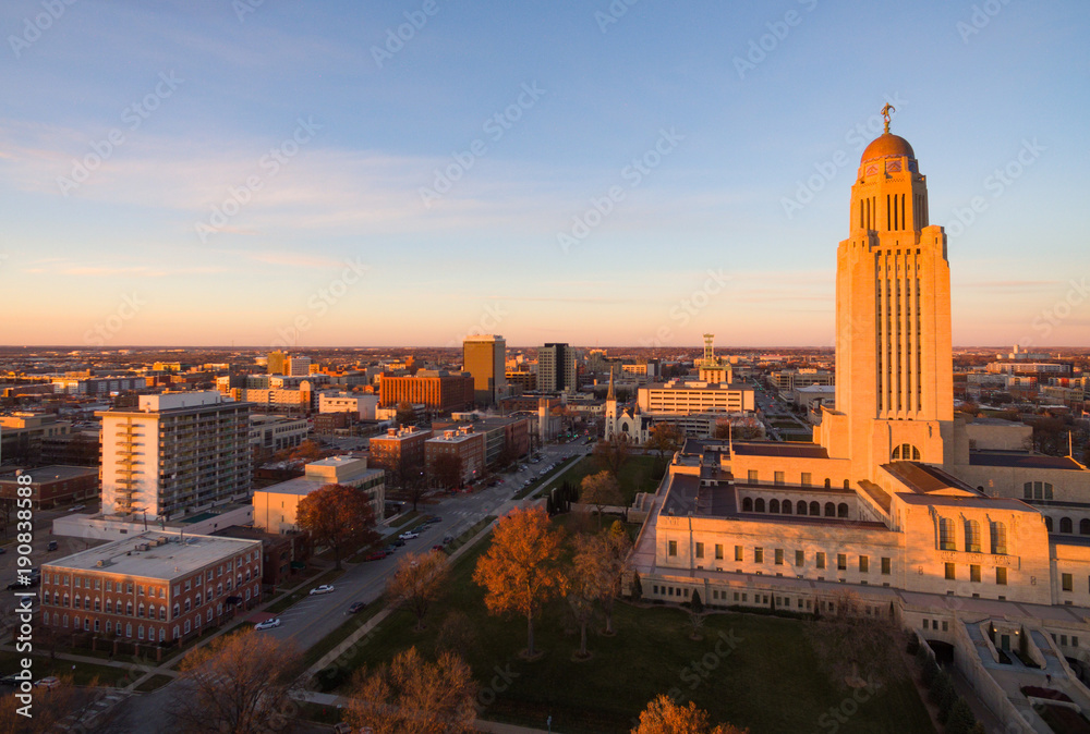 Fall Color Orange Tree Leaves Nebraska State Capital Lincoln