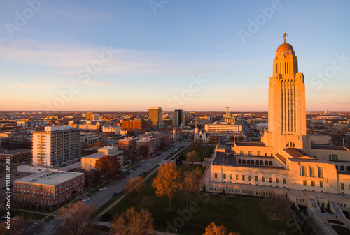Foto Fall Color Orange Tree Leaves Nebraska State Capital Lincoln