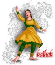  Illustration Of Indian Kathak Dance Form