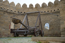 Ancient Catapult On A City Tower, Baku