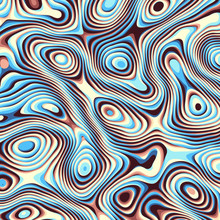 Abstract Vector Background. Curved Psychedelic Irregular Lines. Pattern Based On Fractal Image.