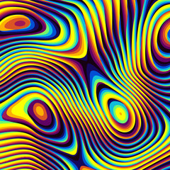 Poster - Abstract vector background. Curved psychedelic irregular lines. Pattern based on fractal image.