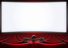 Empty Cinema Hall With Lonely VIP Man Sitting 3d Illustration