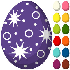 Wall Mural - Colorful purple ultra violet easter chocolate pattern cover egg poster.