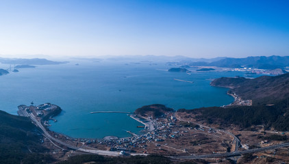 Aerial view of Gadeokdo Island, Busan, South Korea