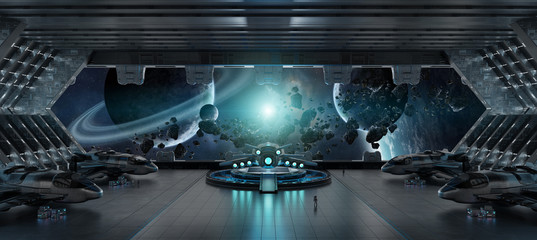 Poster - Landing strip spaceship interior 3D rendering elements of this image furnished by NASA