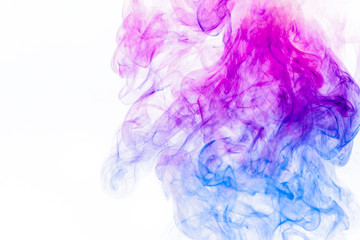 Colored smoke on white background