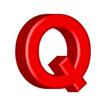 Letter Q from chrome solid alphabet. There is a clipping path