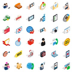 Poster - Wireless telecom icons set, isometric style