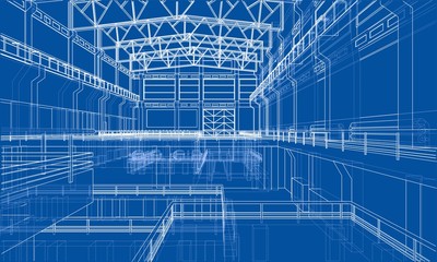 Poster - Warehouse sketch. Vector