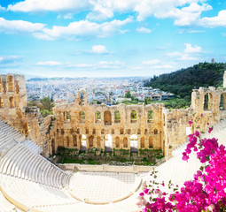 Fototapete - Herodes Atticus amphitheater of Acropolis, Athens