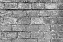 Very Old Grey Brick Wall As Background Or Wallpaper. Brick Texture And Pattern