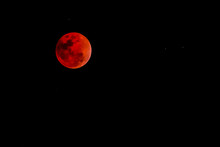 Blood Moon Concept Of A Red Full Moon Against A Black Sky