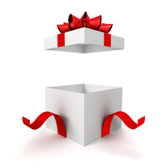 opened gift box concept  3d illustration