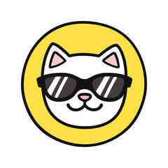 Canvas Print - Cat face in sunglasses