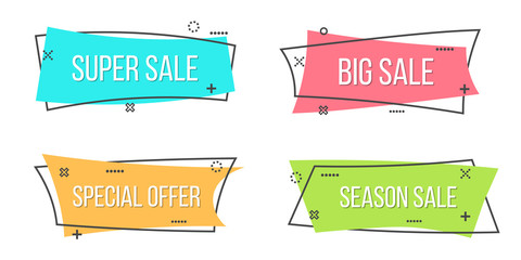 creative vector illustration of promotion ribbon banner isolated on transparent background. art desi