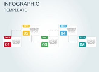 Poster - Timeline business infographic template with steps, processes, parts, options. Vector illustration.