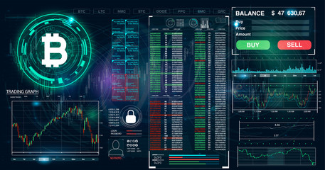 Aufkleber - futuristic user interface for trading applications. touch interface. abstract virtual graphic touch 