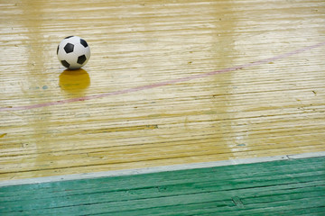 Futsal field, football field, basketball court with ball