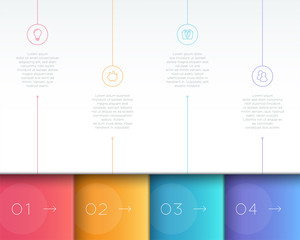 Vector Colorful Infographic 3D Page Layout with Steps 1 to 4