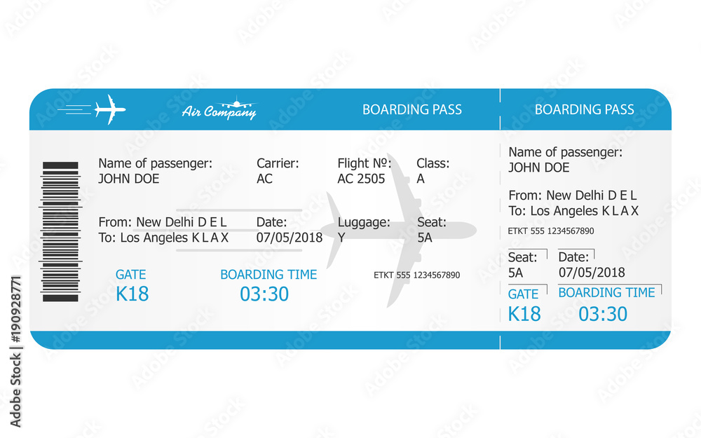 Boarding pass ticket template. Airplane ticket. online Booking airline ticket concept - obrazy, fototapety, plakaty 