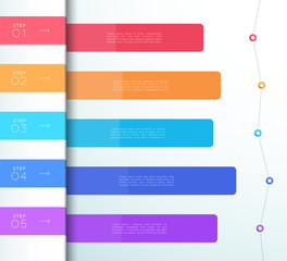 Poster - Vector Colorful 5 Step List Infographic Diagram