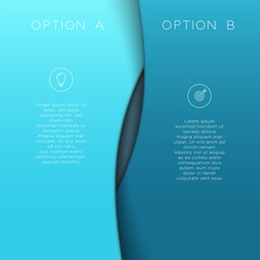 Poster - left right a & b blue background template 3d vector
