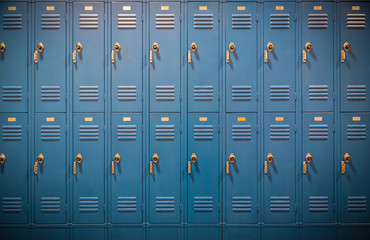 row of high school lockers