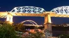 Night Bridges Cumberland River Nashville Tennessee