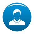 © anatolir - Man avatar icon vector blue circle isolated on white background