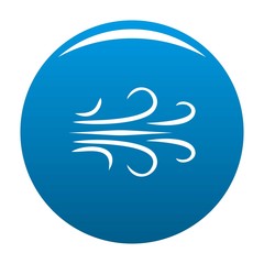 Poster - Wind icon vector blue circle isolated on white background 