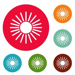 Poster - Sun icons circle set vector isolated on white background