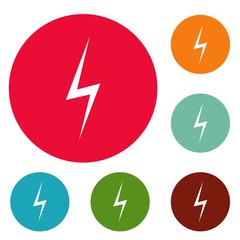 Poster - lightning icons circle set vector isolated on white background