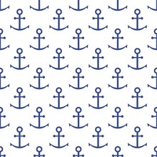 Marine Seamless Background With Anchor