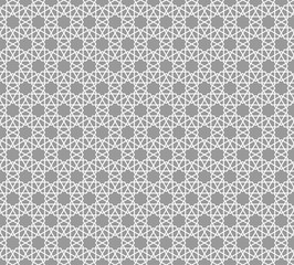 Aufkleber - Abstract gray pattern geometric of Islamic, Arabesque ornament on white background. Seamless Vector illustration.