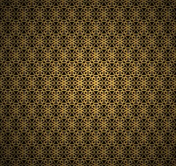 Aufkleber - Abstract gold pattern geometric of Islamic, Arabesque ornament on black background. Seamless Vector illustration.