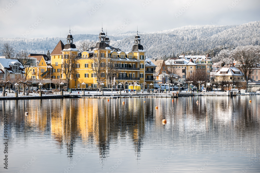 Wörthersee Schloss Velden Im Winter Kärnten österreich