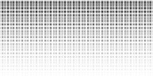 Vertical Bw Gradient Halftone Dots Background, Horizontal Template Using Black Halftone Dots Pattern.