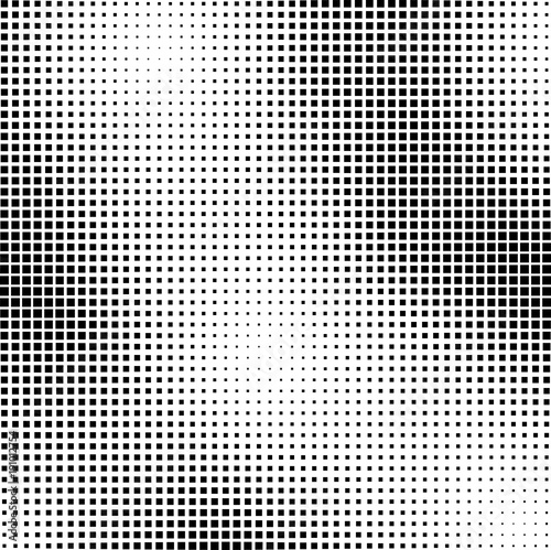 Fotografie, Obraz Distort Black Halftone Square Background, vector illustration