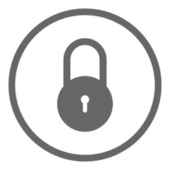 Sticker - Closed padlock icon in circle. Vector.