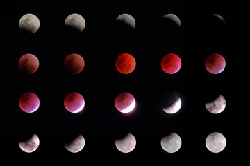 Wall Mural - phases of lunar eclipse